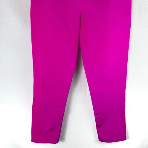 Alexia Maria Silk Faille Cigarette Pants Magenta Berry Pink High Waist Sz 6 NWT