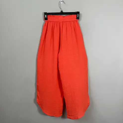 Marine layer Corinne Wide Leg Pants Women's Small Hot Coral Guazy Beach NWT