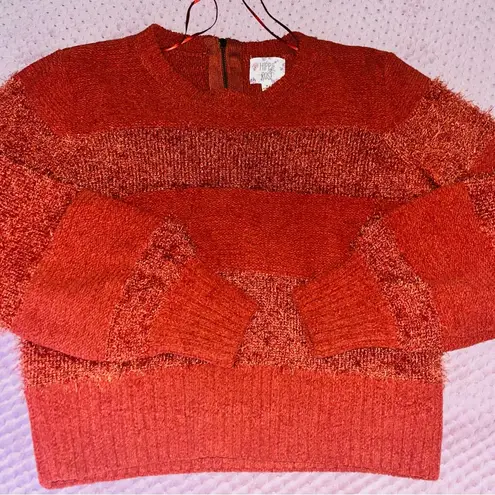 Hippie Rose Ribbed Knit Pattern Drop Shoulder Cropped Sweater NWOT