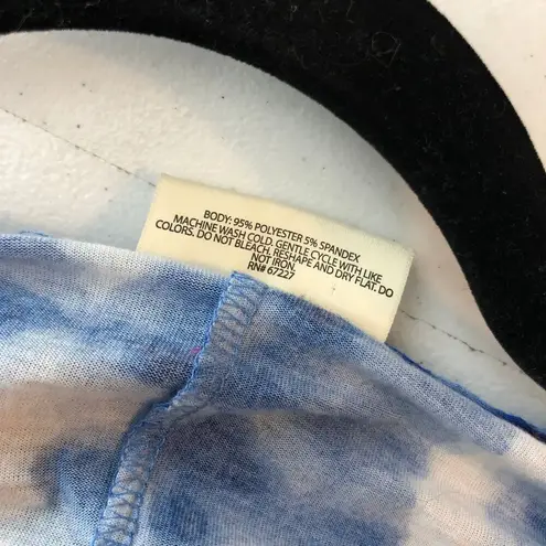 Bobbie & Brooks Bobbie Brooks Plus Size Tie-Dye Asymmetrical Tunic Dress Tie Sleeves Blue White