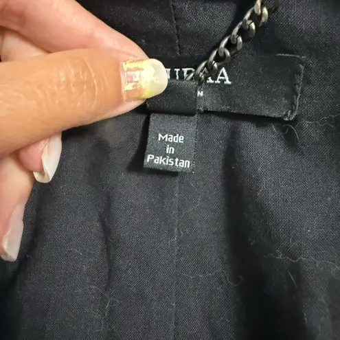 Muubaa Emilia Boxy Fit Black Genuine Sheep Leather Biker Moto Jacket UK6/US2 Size 2