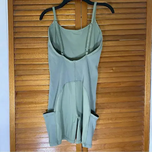 Aerie  Offline Goals Ribbed Shorty Women’s Green Activewear Body Suit Sz M