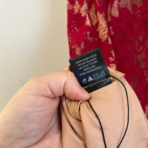 Majorelle Marnie Red Lace Mini Dress Flutter Sleeve XS Revolve Holiday Party