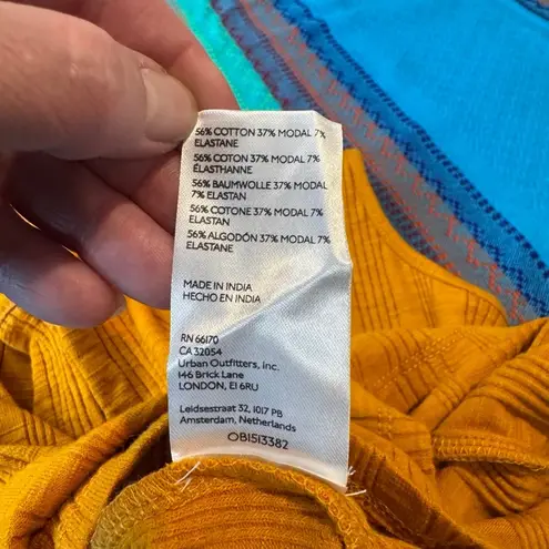 Pilcro Anthropologie Tank Top Womens Large Marigold Yellow Cotton Blend NEW