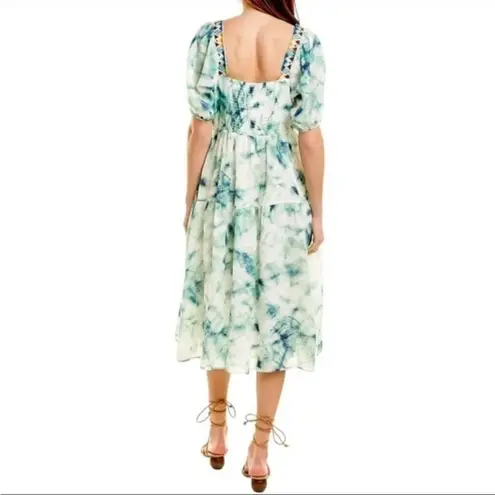 Johnny Was NWT Jade Marble Puff Sleeve Midi Dress