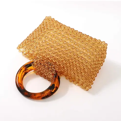 Beaded amber bag with tortoise o
