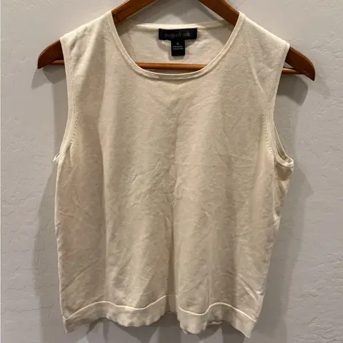 August Silk sweater silk blend tank size xl