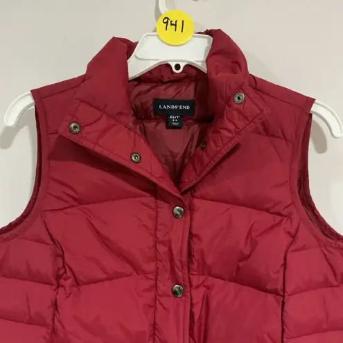Woman’s Lands End Size X Small Vest Puffer Down Quilted Light Weight Red