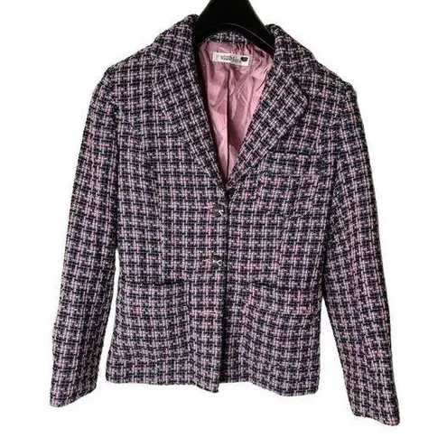 Max Mara  tweed blazer pastel purple pink women's size 2