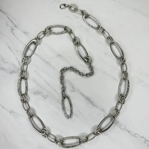 Rhinestone Studded Silver Chain Link Belt M/L ✨