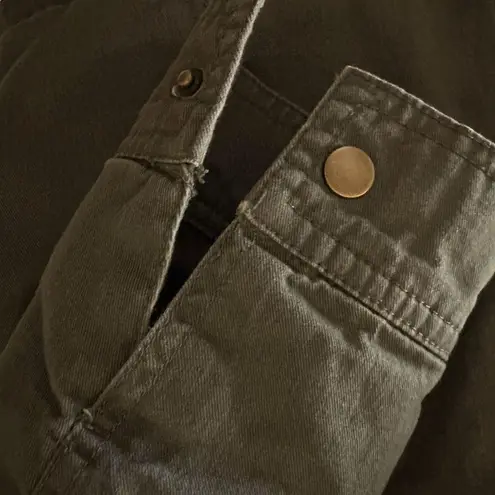 Hooded Faux Shearling Jacket Green