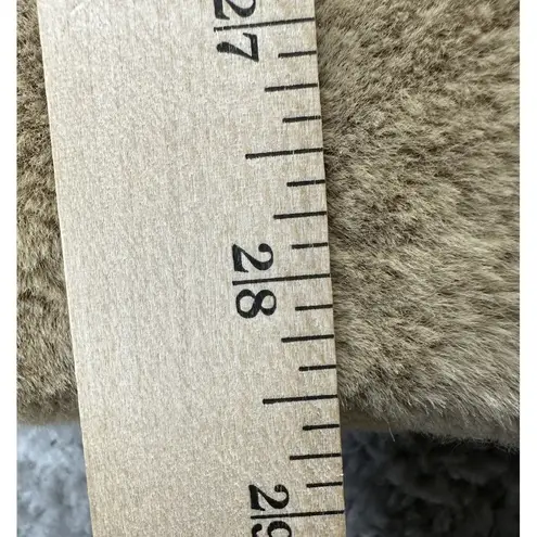 Kaleidoscope Women's Faux Fur Vest One Size Brown Zip Front Pockets Hooded