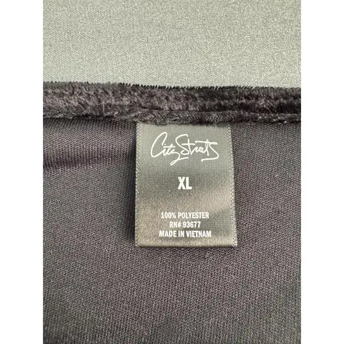 City Streets Black Crushed Velvet Short Sleeve Top XL Goth, Dark Girl, Witch