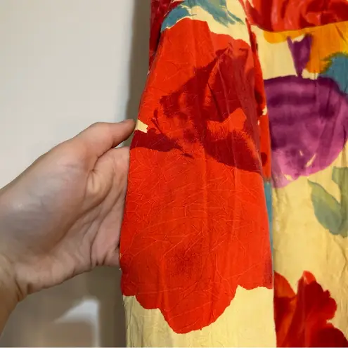 Jams World Janice Hawaiian Floral Hibiscus Maxi Dress Size Large Vibrant