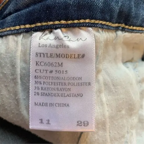 KanCan Women's Size 29 Blue Distressed Hem Mini Denim Skirt Casual