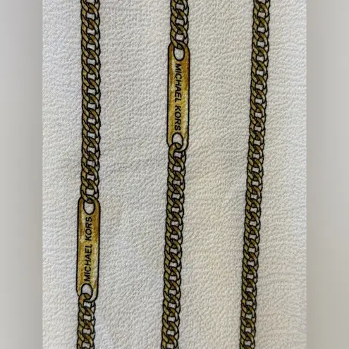 MICHAEL Michael Kors Logo Gold Chain Blouse Cuff With Tie Women’s Size Medium