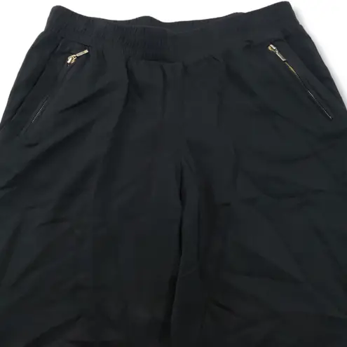 Kenar Pants Size 2 100% Rayon Women's Pull On Pants Tapered Leg Casual Black EUC Crop