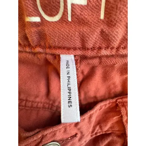 Loft Boyfriend Denim Jeans Cropped Pants Coral Casual Comfort Stretch Size 30/10 Orange