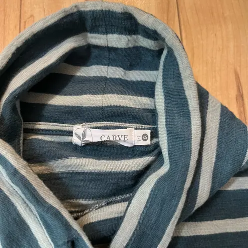 Carve Designs Bodie Funnel Neck Women's Sweatshirt Blue Stripe Size XS