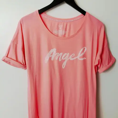 Victoria's Secret  Angel Tunic Dress Shirt T Graphic Tee Top Short Sleeve Pink S