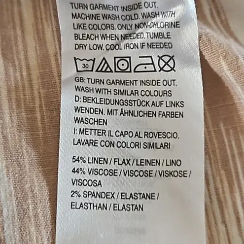 Zuda Women's Stretch Linen Jogger Pants Beige Print Size Medium NWOT White