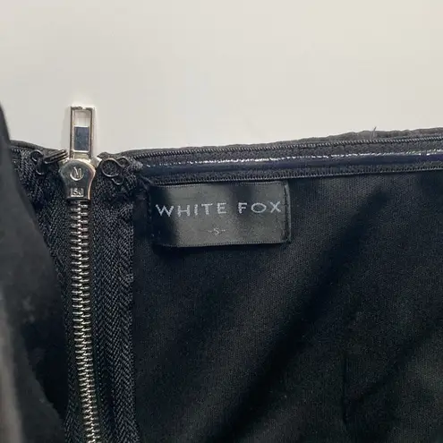 White Fox Boutique  Black Strapless Corset Bandeau Crop Top Size Small