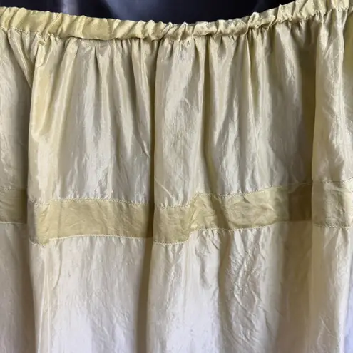 VTG Rafadela Midi Skirt 100% Silk Size 10 Yellow Fairy cottage Y2K Ombre Tiered