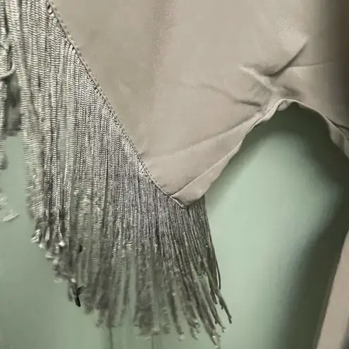 Hot & Delicious NWT Gray Flowy Tiered Dress with Fringe SZ M