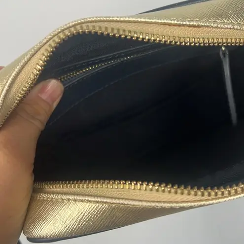 Karen Walker Lana leather crossbody color locked metallic purse Black