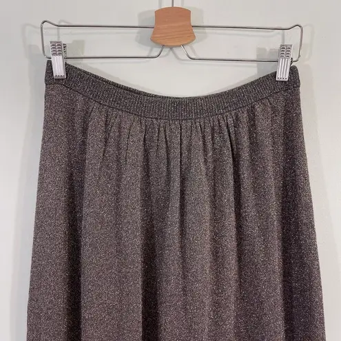 Rebecca Taylor Women's Grey Glitter Pleated Straight Midi Skirt Size S NWOT