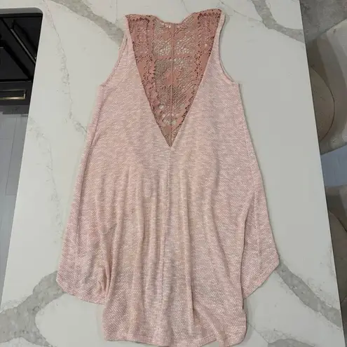 Living Doll Open Front Embroidered Sleeveless Duster Cardigan Womens Medium Pink