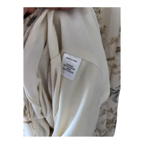 Drew Anthropologie Naomi Vintage Cream and Blue Floral Maxi Dress Size L