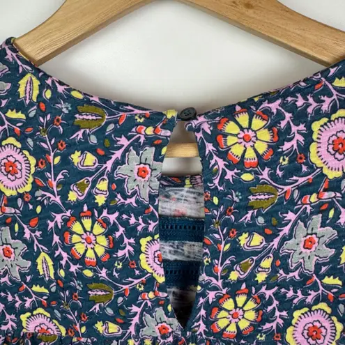 Boden Floral Mini Dress Size 12 Multicolor Boho Cottagecore Modest Fall Prairie Blue