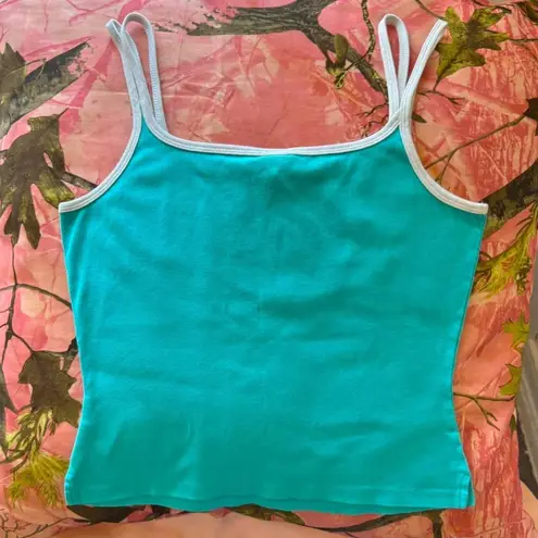 y2k vintage 2003 island girl bermuda summer turquoise blue cami tank top Size L