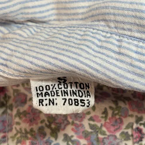 Andrew Sports New York | Vintage 90s Floral Short Sleeve Button Down | Small Blue