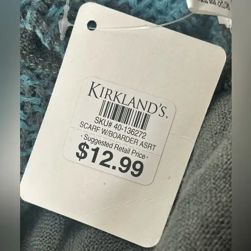 Kirkland Scarf Acrylic Womens Size 80in Gray Blue Knitted Lightweight New