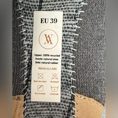 Vivaia square toe V cut Margot flats Rich grey 39 US 8 Gray