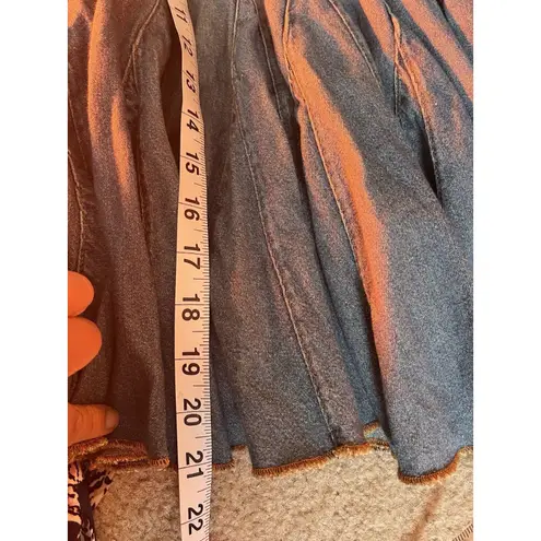 Vtg Y2K Fluted Denim Aline Skirt Med Coachella Rodeo Cowgirl Western Boho indie Blue