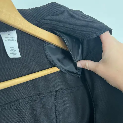 Alfred Dunner Vintage Western Black Corduroy Button Down Shirt Shacket