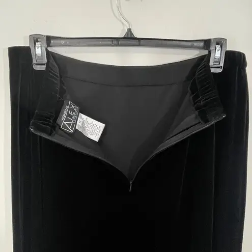 Alex Evenings Black Velvet Maxi Skirt Plus Size 1X Hidden Zipper Elastic Waist