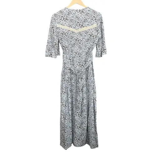 Bali ELF Lola Midi Dress Button Down Dress Handmade Blue Size L