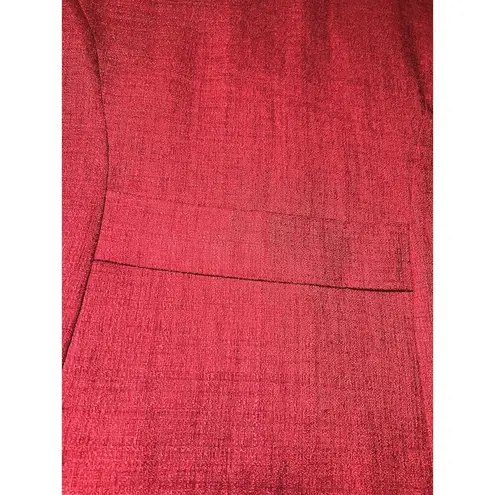 Leslie Fay Blazer Womens Size 12 Red Suit Jacket Button Shoulder Pad Vintage Y2K - Image 10