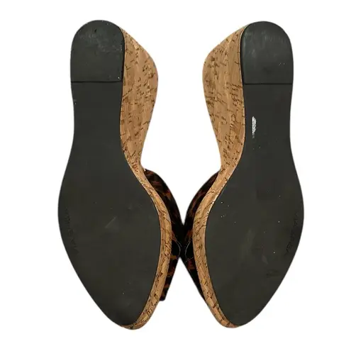 Via Spiga Brown Tortoise Animal Print Cork Style Wedge Sandals 10