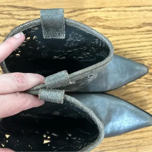 Donald J Pliner | Pewter Tumbled Brush Off Western Cowgirl Boots Size 7.5 Silver