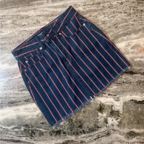 American Eagle  Striped Denim Skirt 0