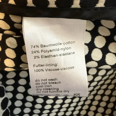 Akris Punto Polka Dot Blazer Jacket Women's 16 Black White Cropped Designer Chic