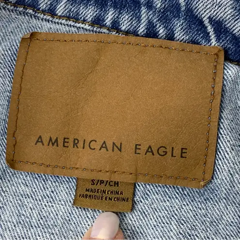 American Eagle  Oversized Distressed Denim‎ Jean Jacket Small