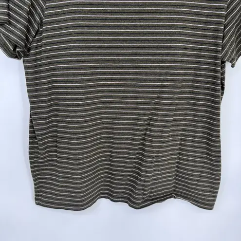 Bombas Basic Tee T-Shirt Womens Large Green Pink Blue Stripe Peruvian Cotton