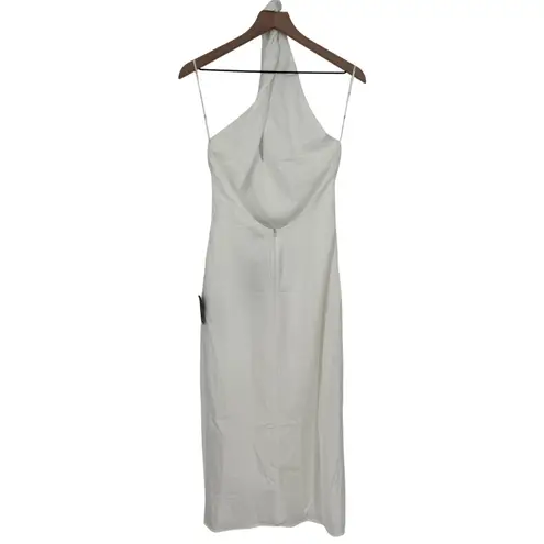 Lulus Beyond Classy White Satin Halter Midi Dress Size M Size M