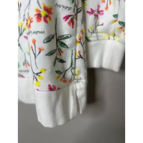 Lands' End  Serious Sweats Wild Flower Crew Neck Sweatshirt Size Small Cottagecore